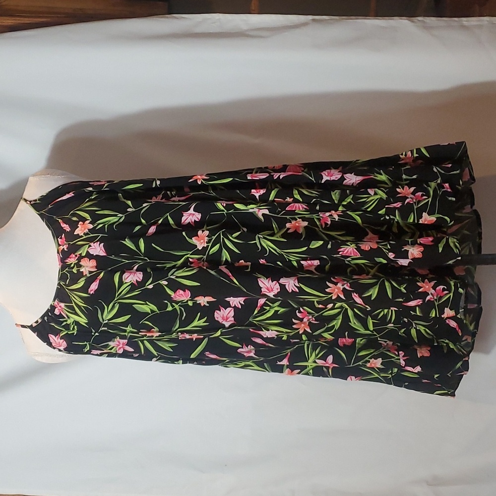 Gap factory Cami swing dress in black floral print size Large
